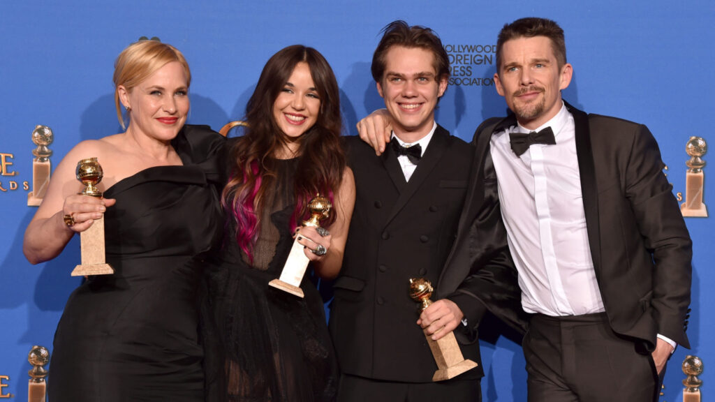 patricia-arquette-lorelei-linklater-ellar-coltrane-and-ethan-hawke---cred-kevin-winter---getty